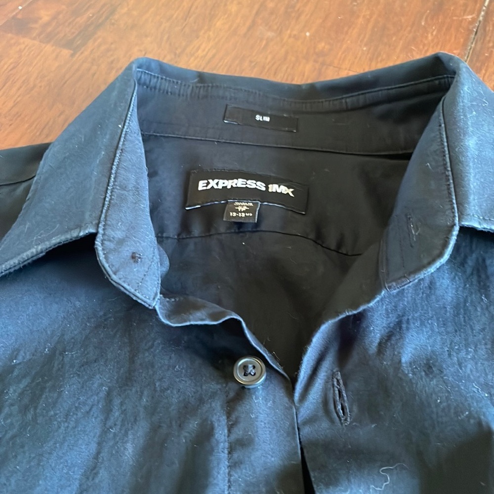 Express slim button down 1MX CSL dress shirt neck 13-13.5